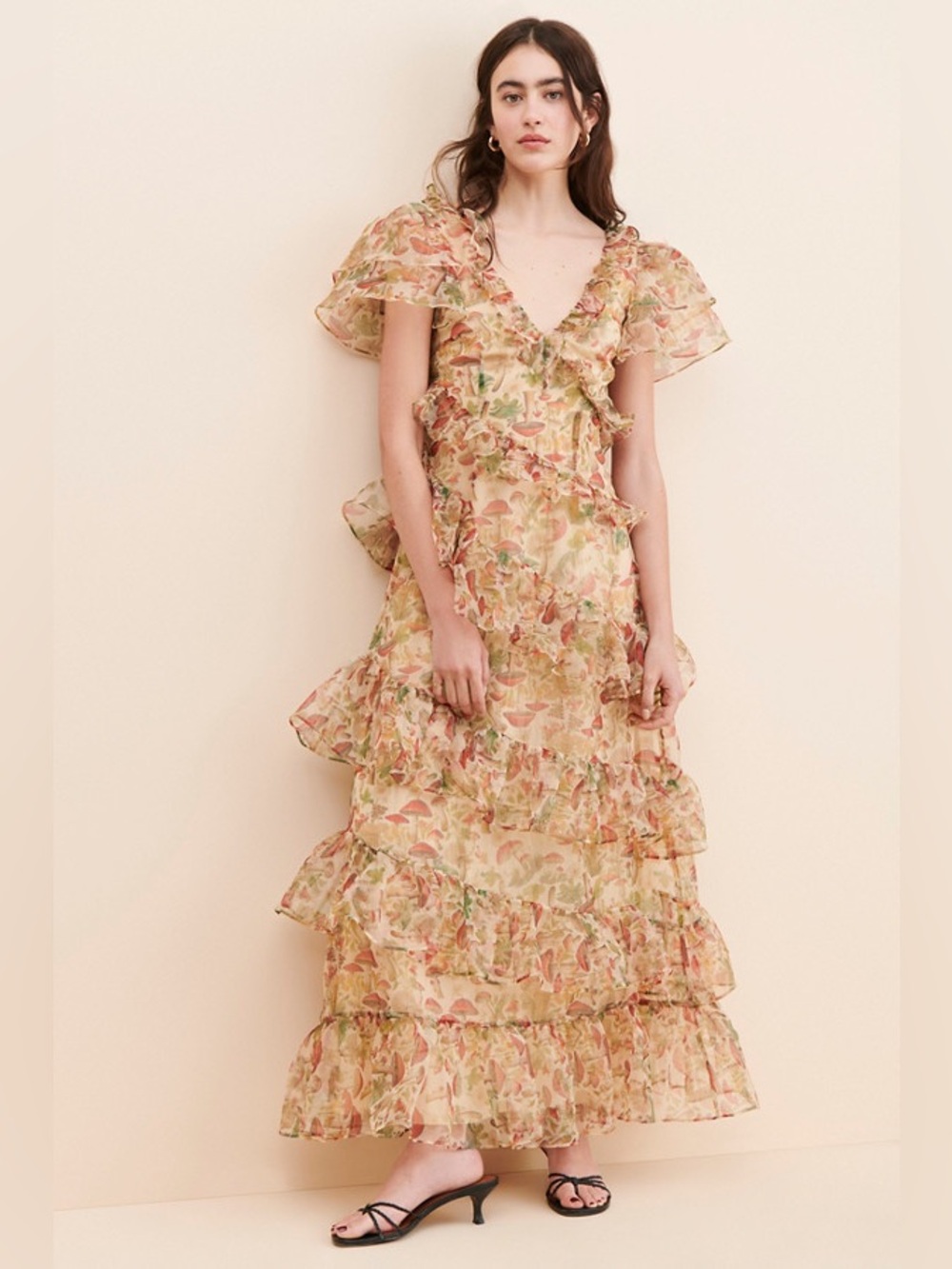 Selkie The Elfin Dress in Mushroom Print Size S